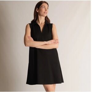 P Cill Kiera Tennis Dress Black‎ Butter Soft Modal Collar V Neck Pockets A Line